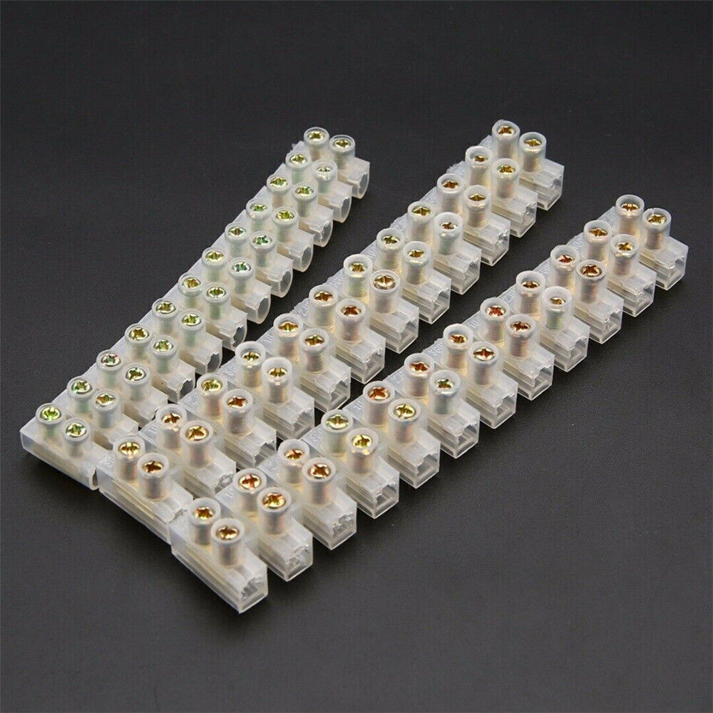 3/6/10/15/30A 12 Way Connector Strip Electrical Wire Terminal Block Connection