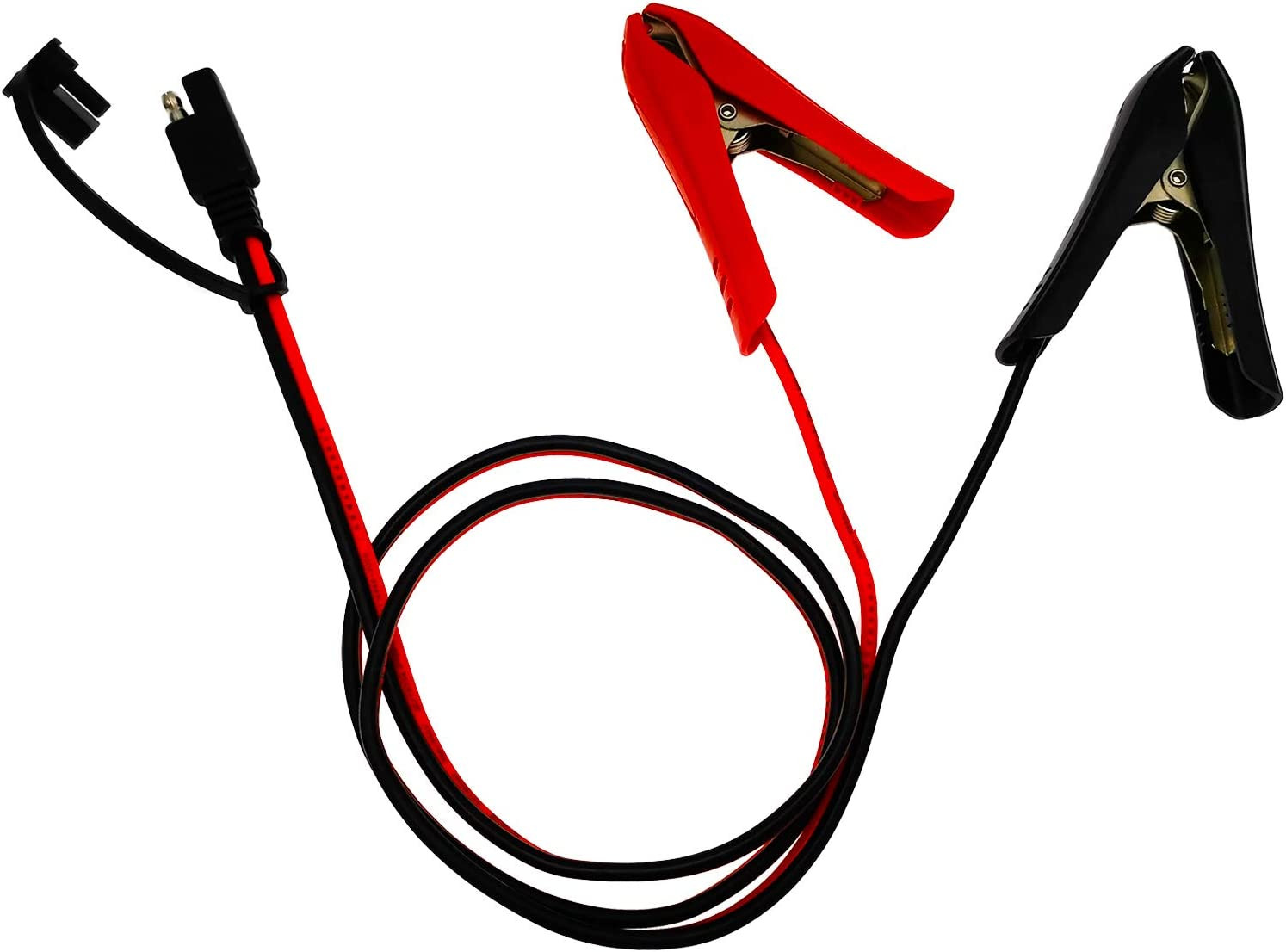 [Updated Version] 3.2FT Battery Clip-On Crocodile Clamps to SAE Connector 14AWG