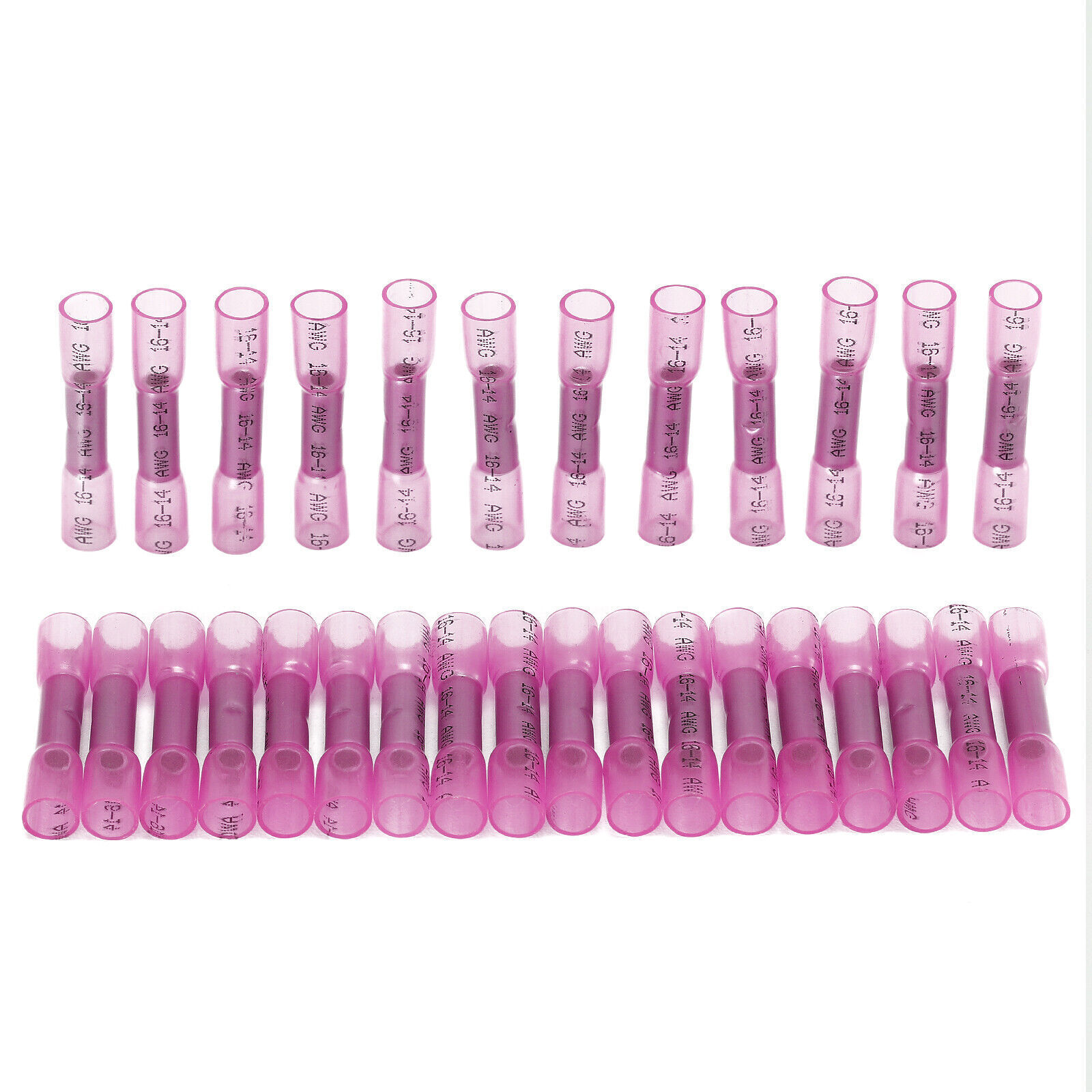 100~300Pcs Heat Shrink Butt Wire Connectors Crimp Terminals AWG 16-22 Gauge US