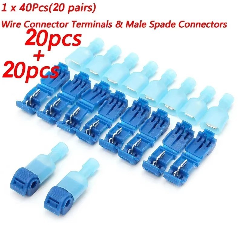 20pcs/40Pcs Quick Splice Wire Connectors Snap Lock Crimp Terminals Electrical