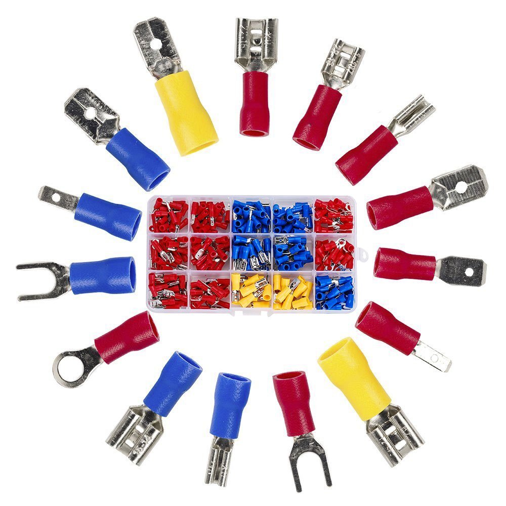330pcs Assorted Crimp Spade Terminal Insulated Electrical Wire Connector Kit Set