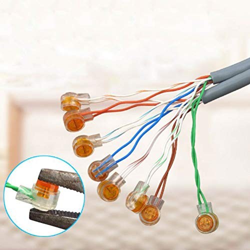 BUYGOO 200PCS Waterproof Gel-Filled Orange Clear Button Telephone K1 Connector
