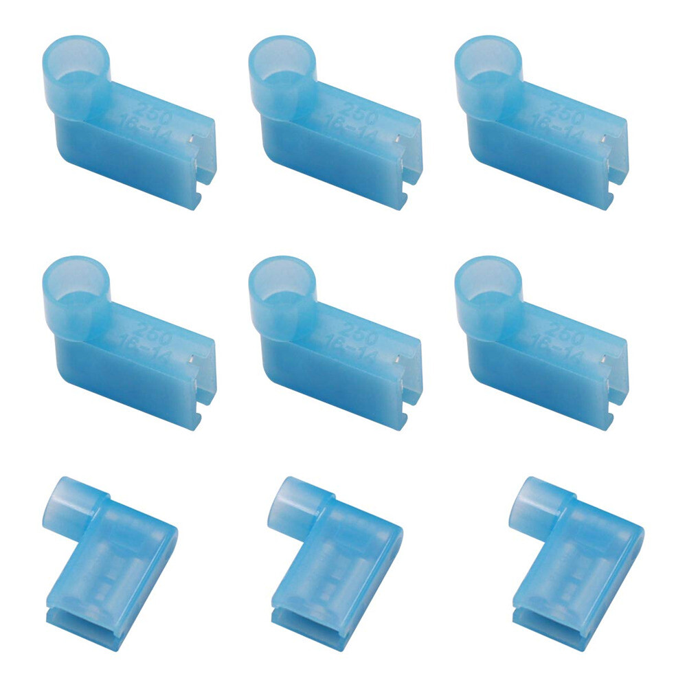 50pcs 16-14 AWG 90 Degree Nylon Flag Spade Female Insulated Terminals Connector