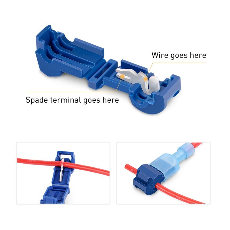 240/60 T-Taps Wire Terminal Connectors Insulated Quick Splice Combo Kit 22-10AWG