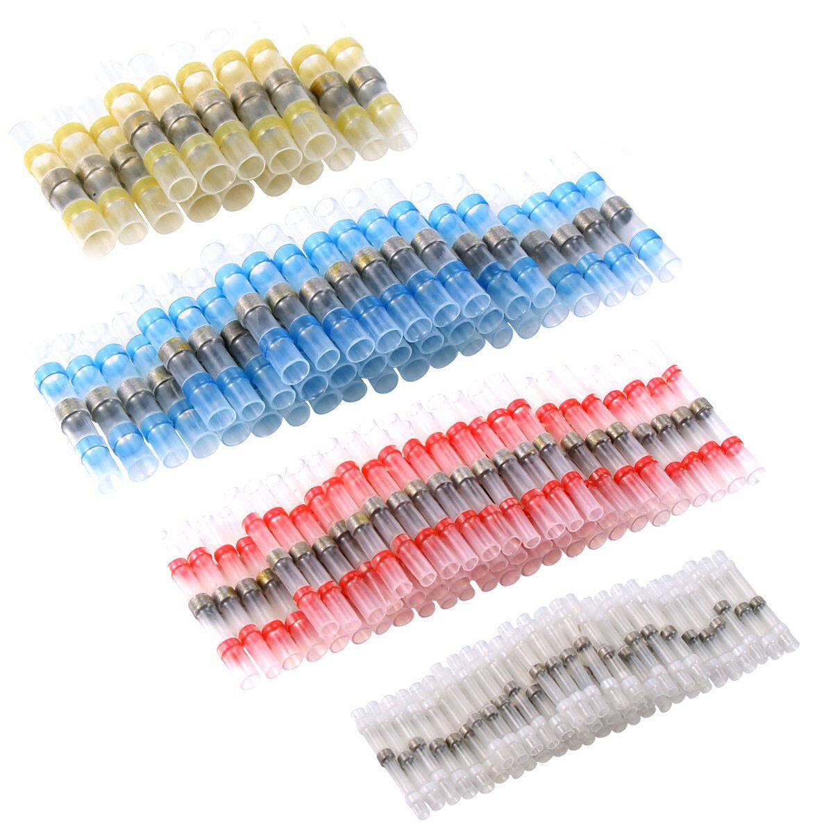 100PCS Solder Sleeve Heat Shrink Butt Wire Splice Connector Waterproof Terminals