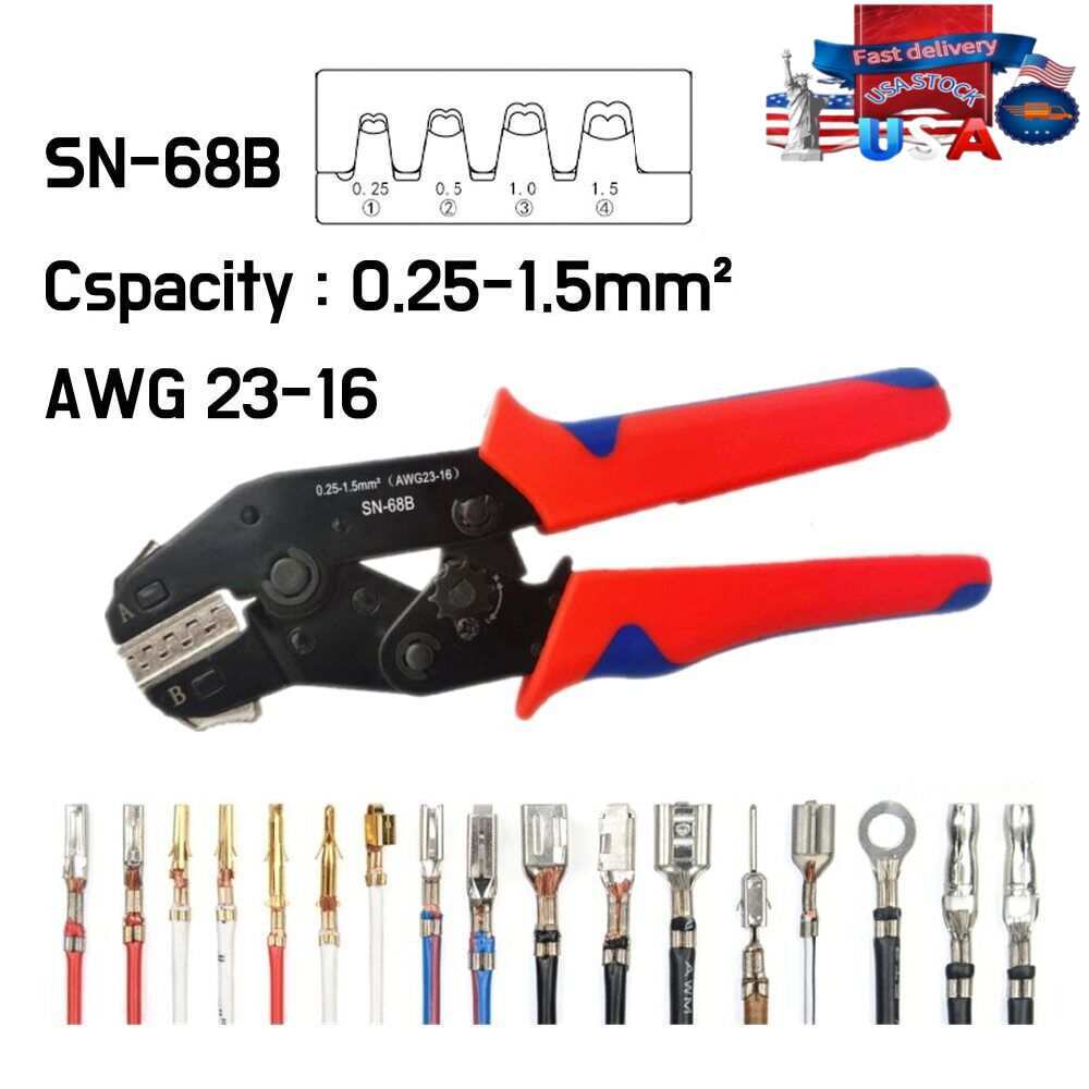 SN-68B Crimping Plier Crimper Tool 0.25-1.5mm² for Dupont,TE,JST,Molex Terminal