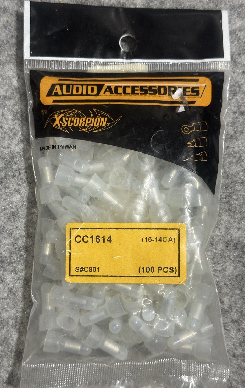 Xscorpion CC1614 Close-End Crimp Connectors 14 – 16 Gauge 100 Per Bag NEW