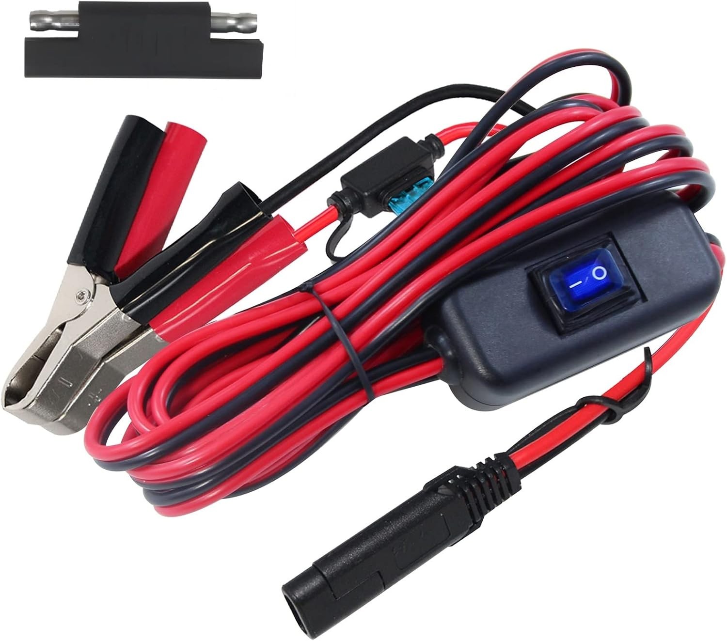 SAE to Battery Alligator Clip – 12V SAE 2Pin Quick Disconnect Cable 10ft SAE to