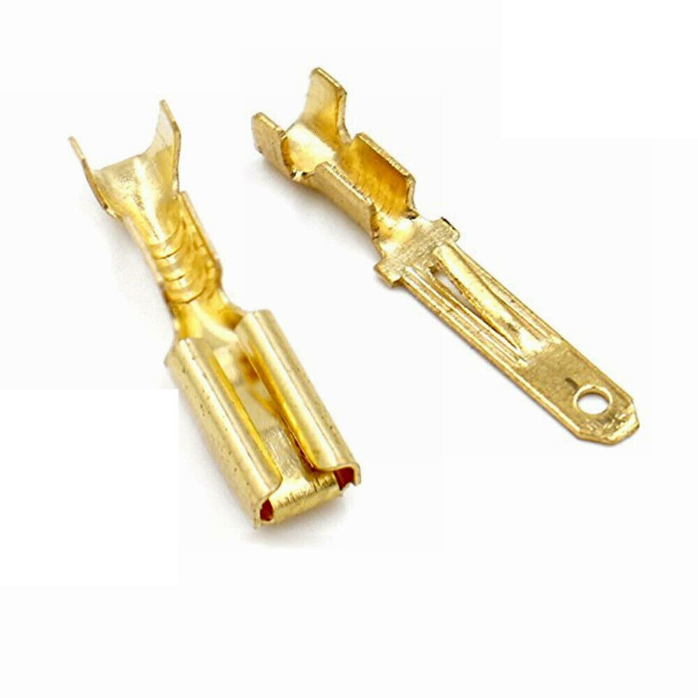2.8mm 6.3mm Copper Female Non-Insulated Connector Quick Splice Spade Terminals
