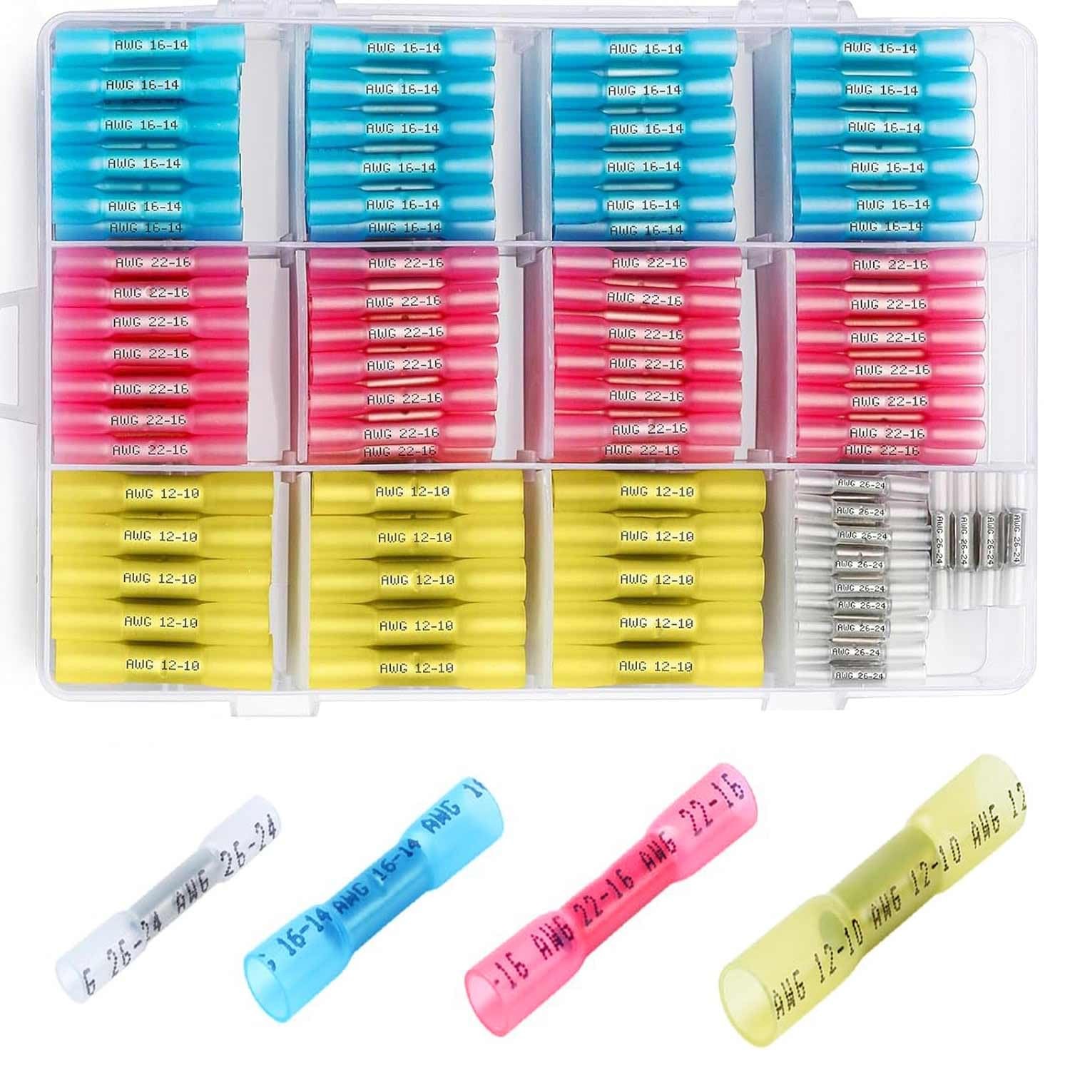 CHANZON Heat Shrink Butt Crimp Connectors 22-10AWG