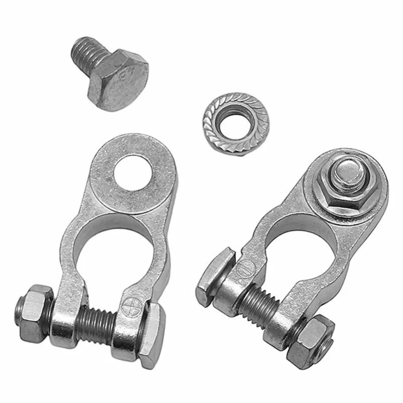 2Pcs Battery Terminal Connectors 16-18mm Battery Post Terminals Clamp Set Zinc
