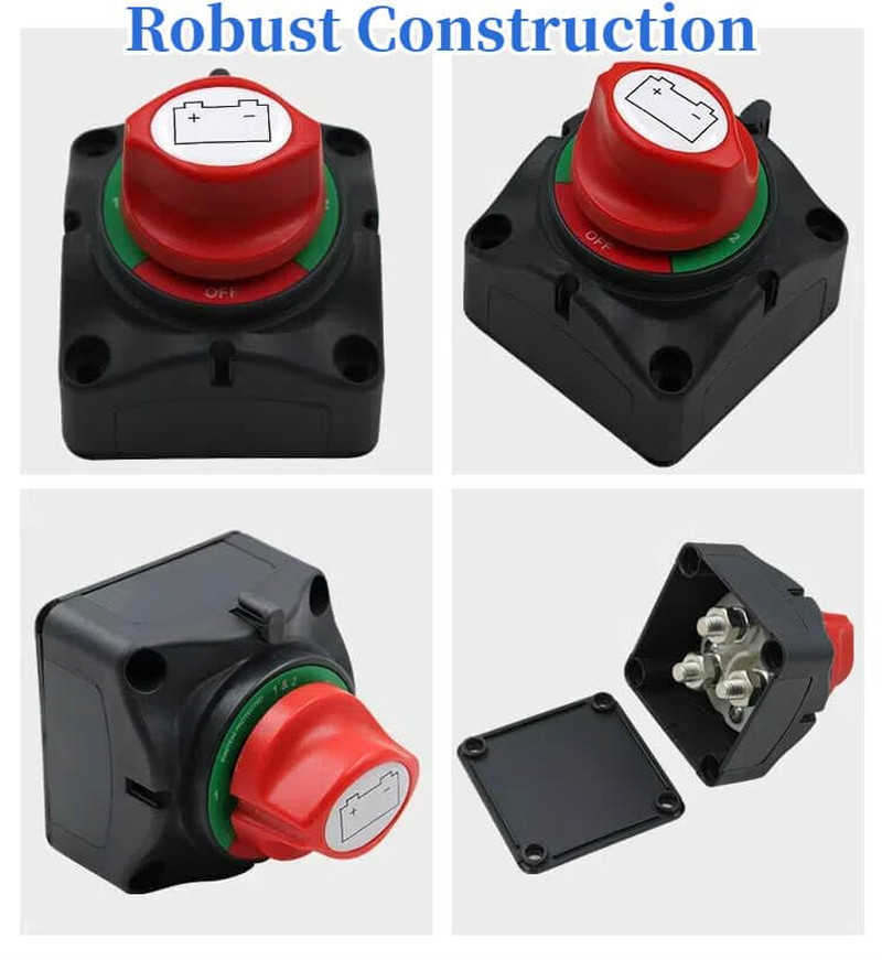Battery Disconnect Switch, 2PCS 1.65FT 6 AWG Battery Cables with 3/8″ Lug 1PCS H