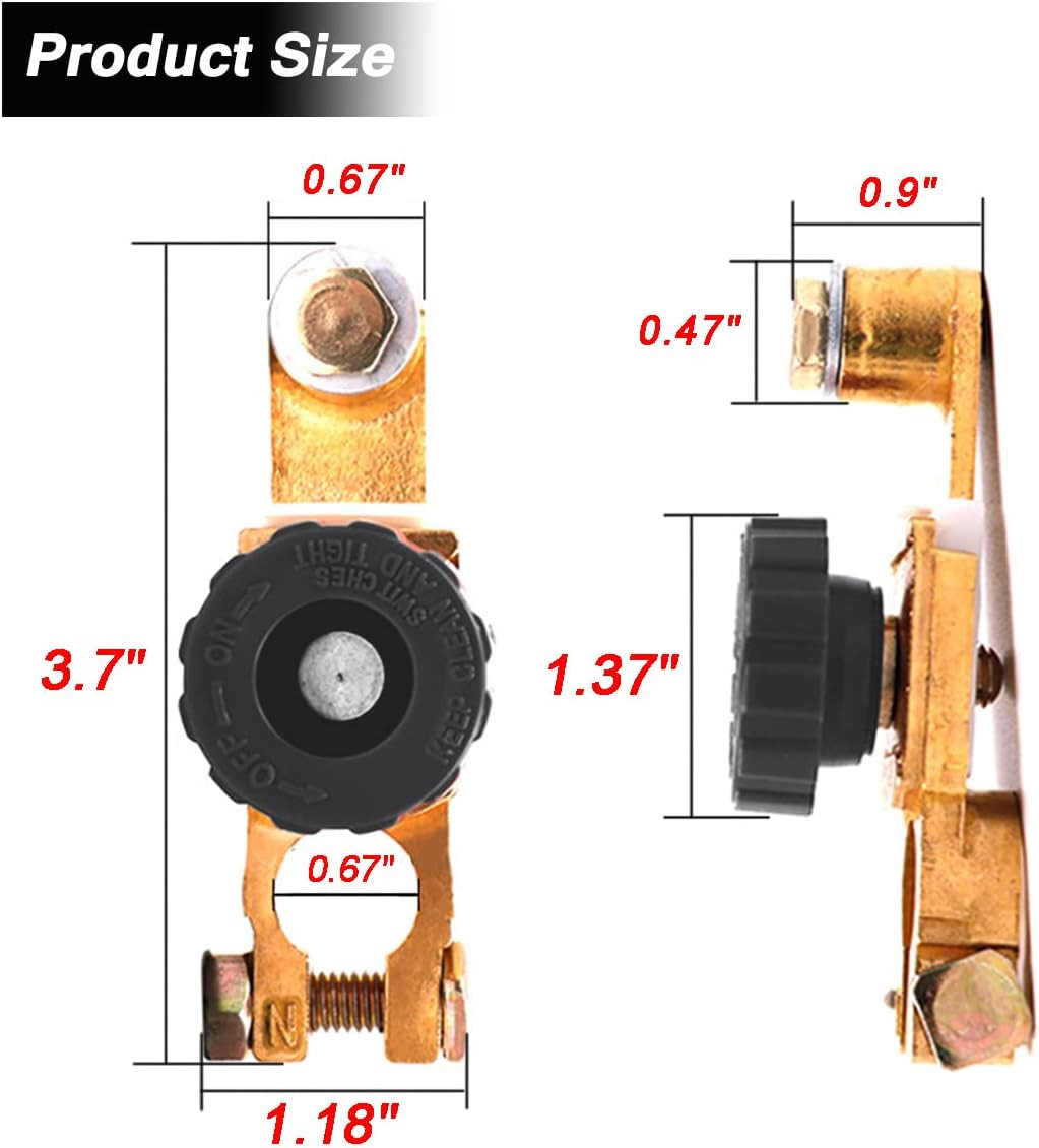 2Pcs Top Post Battery Disconnect Switch – Quick Disconnect Battery Cut off Switc