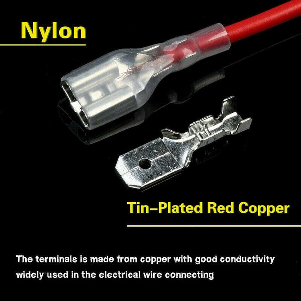 450PCS Female Male Spade Connectors Wire Crimp Terminals Set 2.8mm/4.8mm/6.3mm