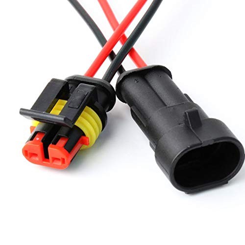 5 Pack 2-Pin Waterproof Electrical Wire Connectors 16AWG Plug Set Auto