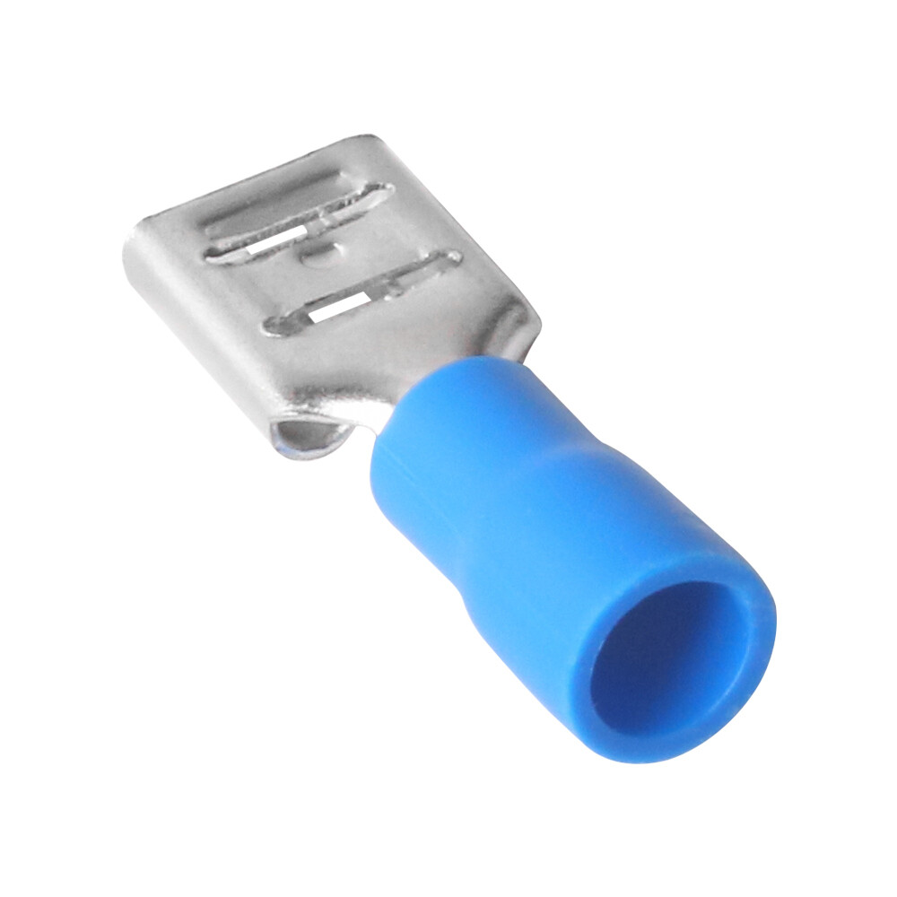 200Pcs FDD2-250 Female Insulated 6.3mm Crimp Terminal 16-14 AWG Blue Connectors
