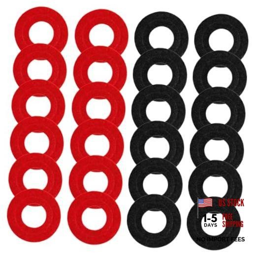 24PCS Battery Terminal Anti Corrosion Washers, Universal Fiber Black&Red-12Pair