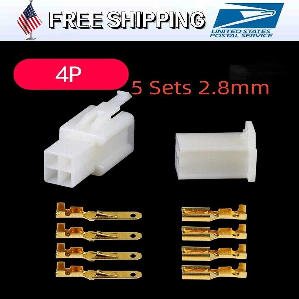 5 Sets 4P 2.8mm Automotive Electrical Wire Connector Male Female Cable Terminals