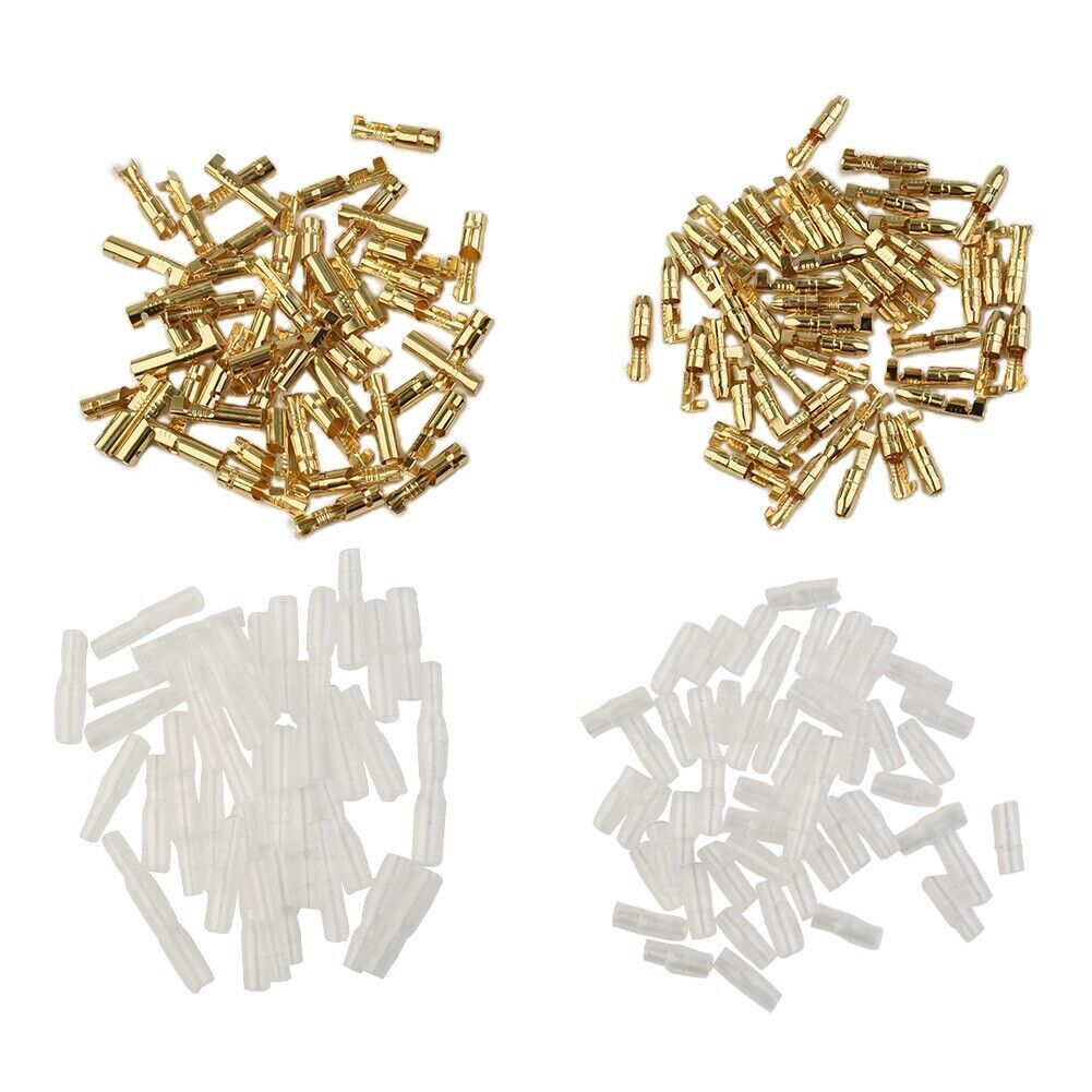 Socket Brass Bullet Terminals Replacement Parts 50 sets (200pcs) Female Durable