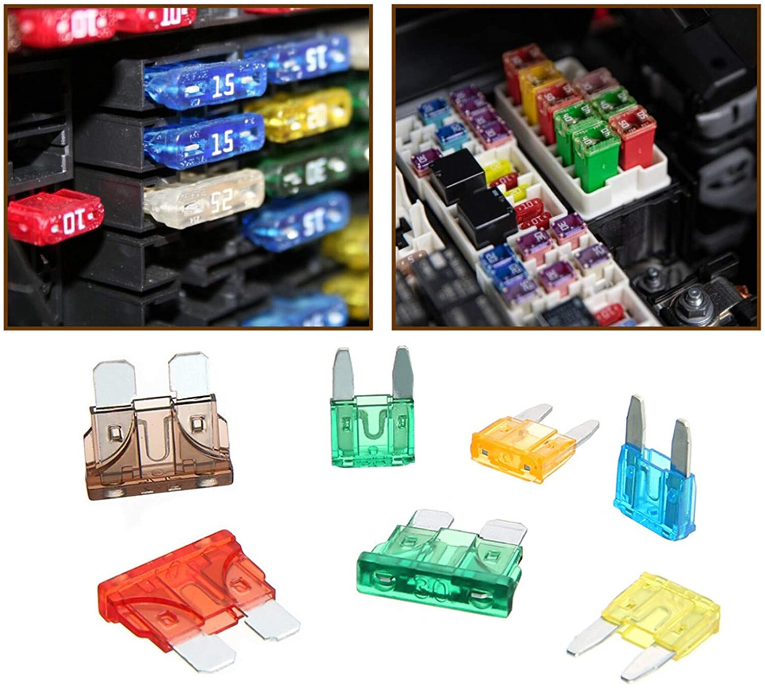 240Pcs Car Sealed Electrical Wire Connector Terminal 1/2/3/4/5/6 Pin Blade Fuse