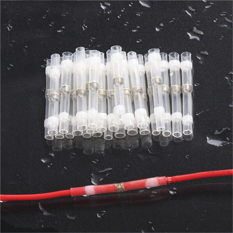 50-200PCS 26-24 AWG Solder Seal Sleeve Heat Shrink Butt Wire Connector Terminals