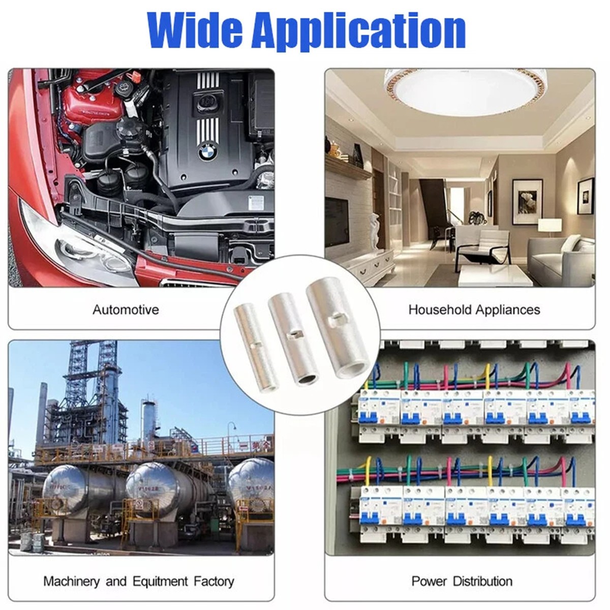 200/660PCS Non Insulated Butt Splice Uninsulated Crimp Wire Connectors Terminals