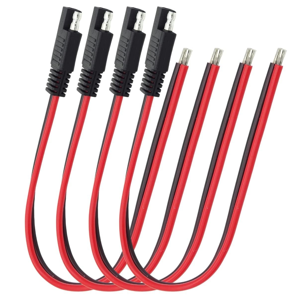 XmucTech 4-Pack 1ft 14AWG SAE Connector Quick Disconnect Plug Extension Cable…