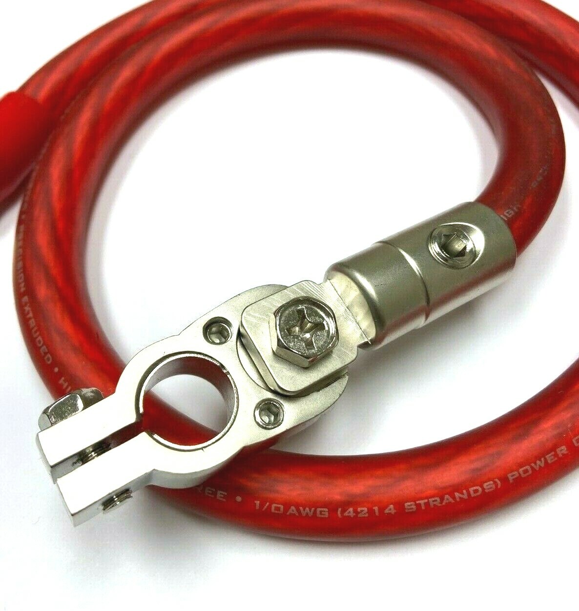 2pcs Battery Car Stereo Power or Ground 1/0 Gauge 5/16″ Ring Terminal Marine