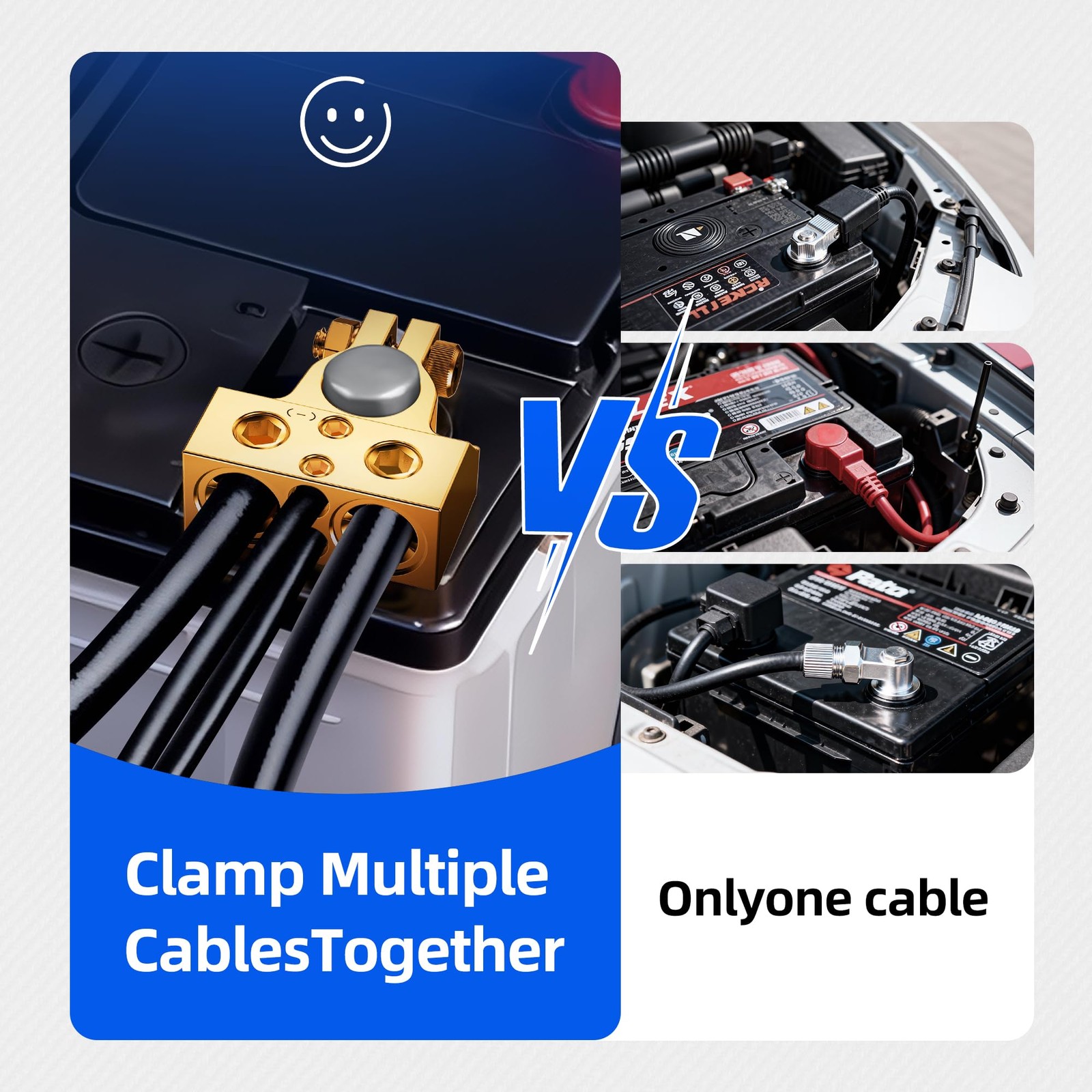 Heavy Duty Battery Terminal Connectors for 010 AWG Car & Marine Use