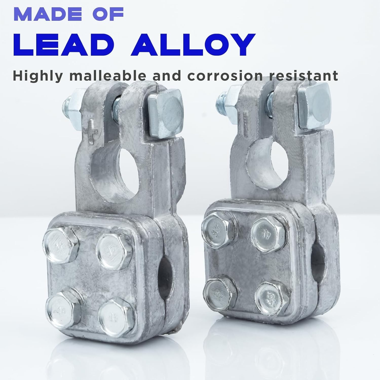Versatile Heavy Duty Battery Terminal Connectors for Cars, RVs & Boats – 1 Pair