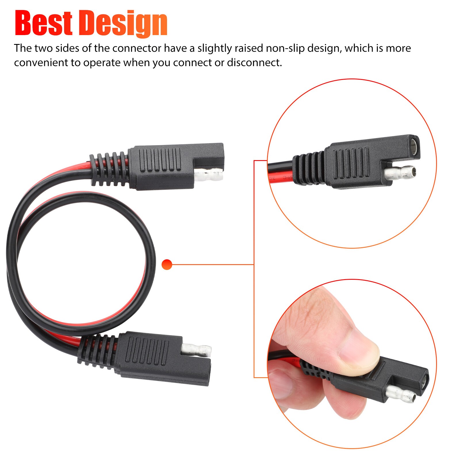 5x 12″ 2 Pin Quick Disconnect 14 Gauge Polarized Molded Connectors Power Cable