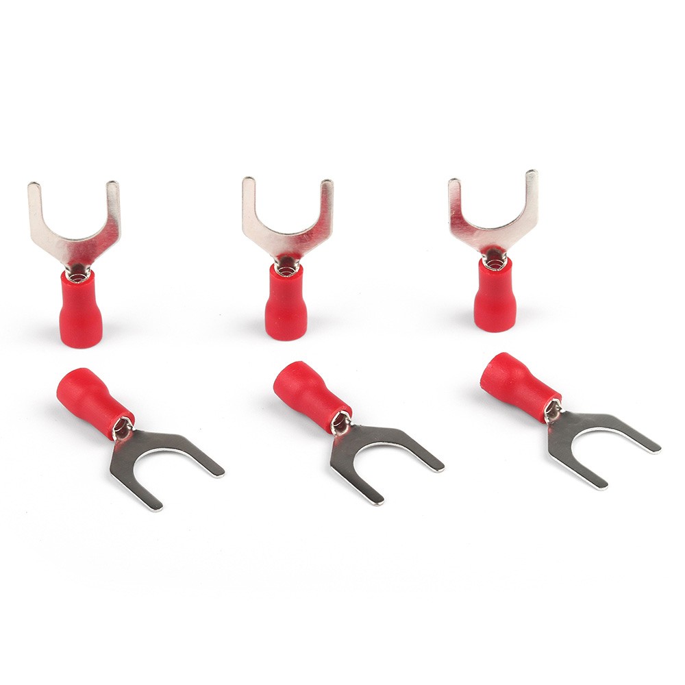 22-16 AWG Wire Cable Connector Insulated Fork Spade Terminal 5/16″ Red 50/100PCS