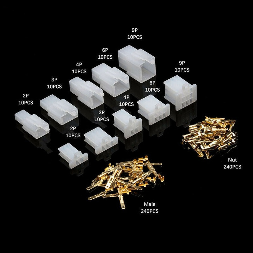 580x Automotive Wire Connector 2/3/4/6/9 Pin Male Female Cable Terminal Plug Kit