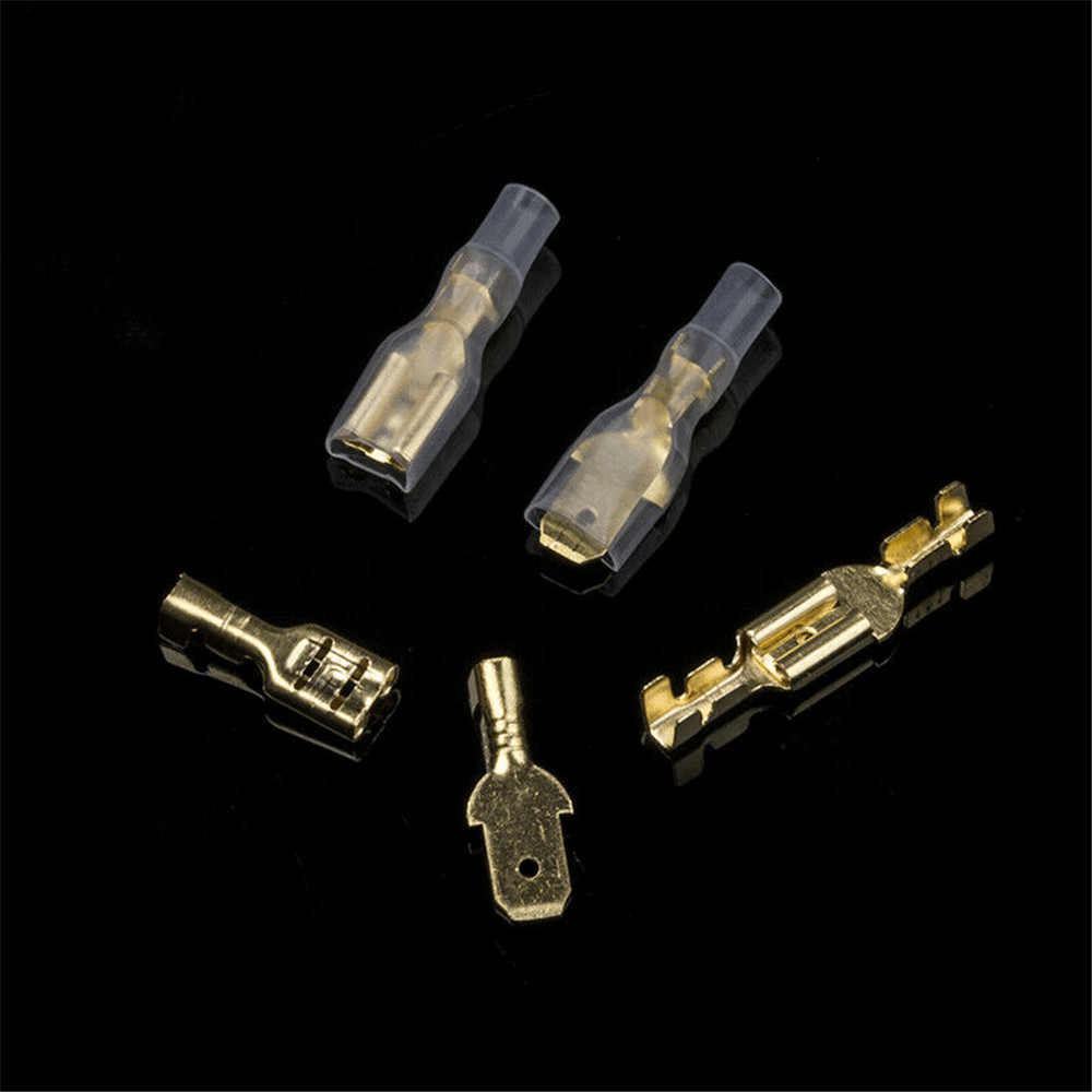 900Pcs Brass Male/Female Spring Insert Electrical Wire Crimp Terminal w/Sheath