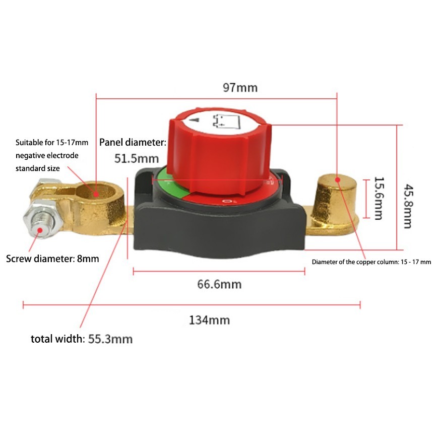 12V-48V Side Post Battery Disconnect Switch Kill Cut Off Switch for Car RV Boat
