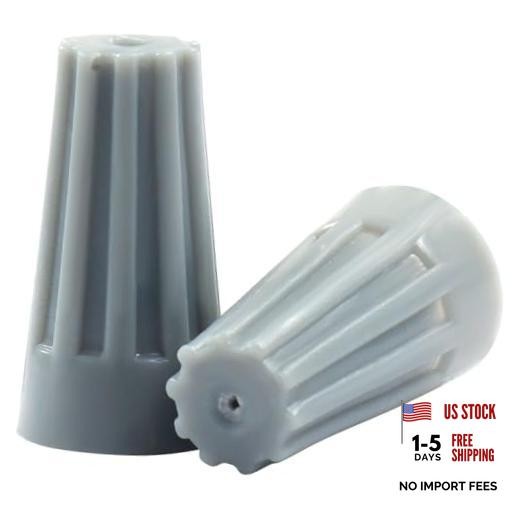 Waziaqoc 100-Pack Wire Nuts P1 22-16 AWG Grey, Twist-On Screw Connectors with