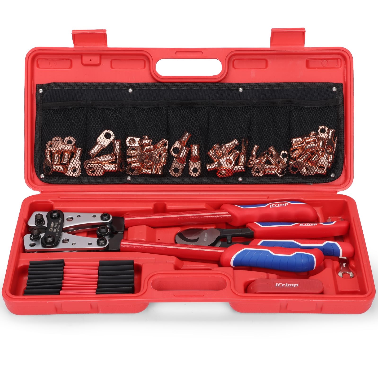 Crimper Kit iCrimp 8-1/0 AWG Lugs Heat Shrink 63pcs