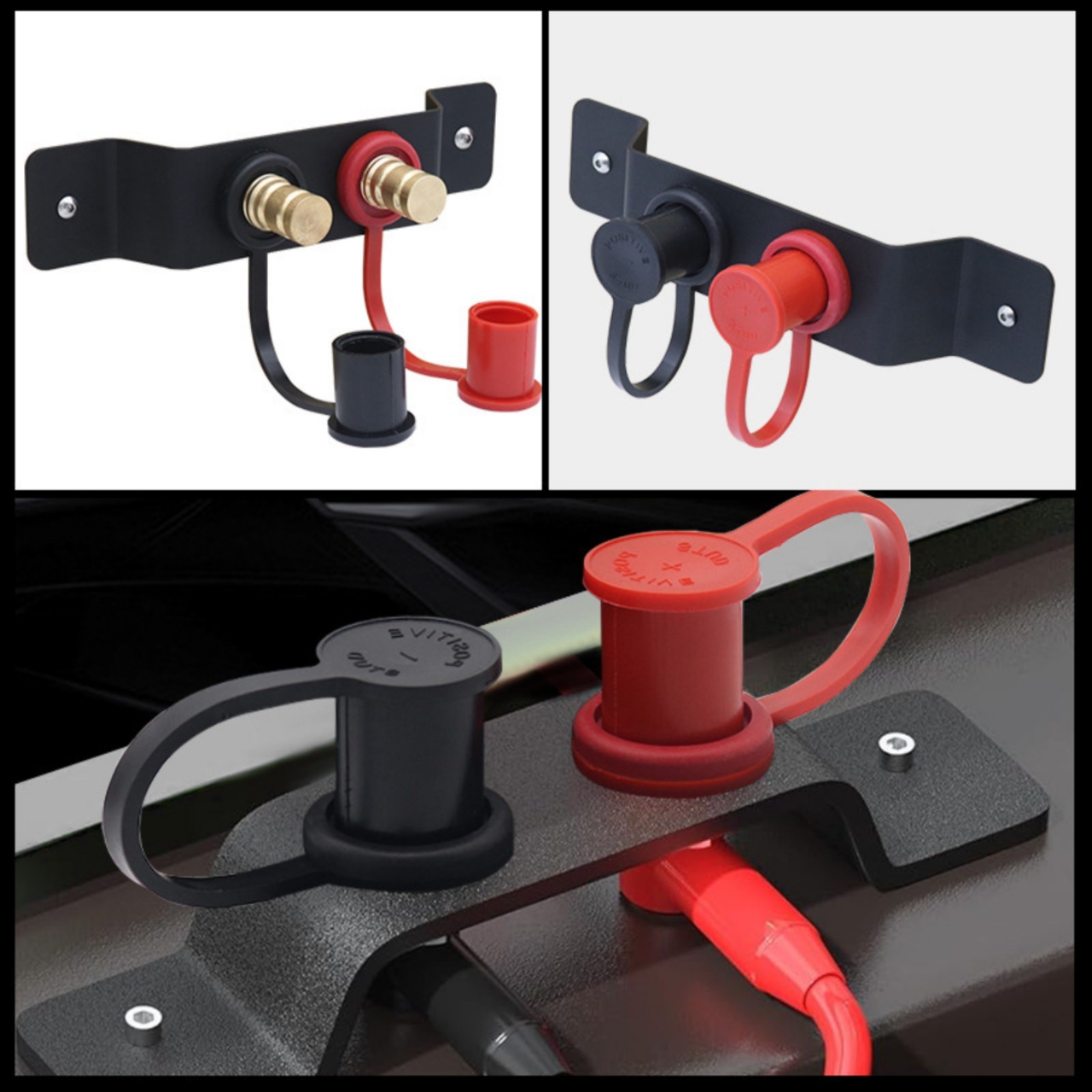 Terminal Post Assembly Loop Protectors Wiring Hardware Black Metal