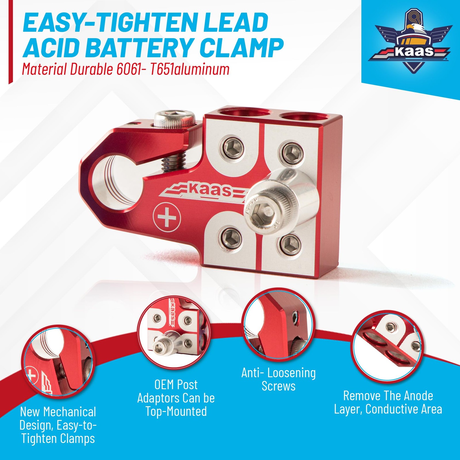 Lead Acid Battery Terminal Clamps, Positive and Negative Set, for SAE/DIN/EN …