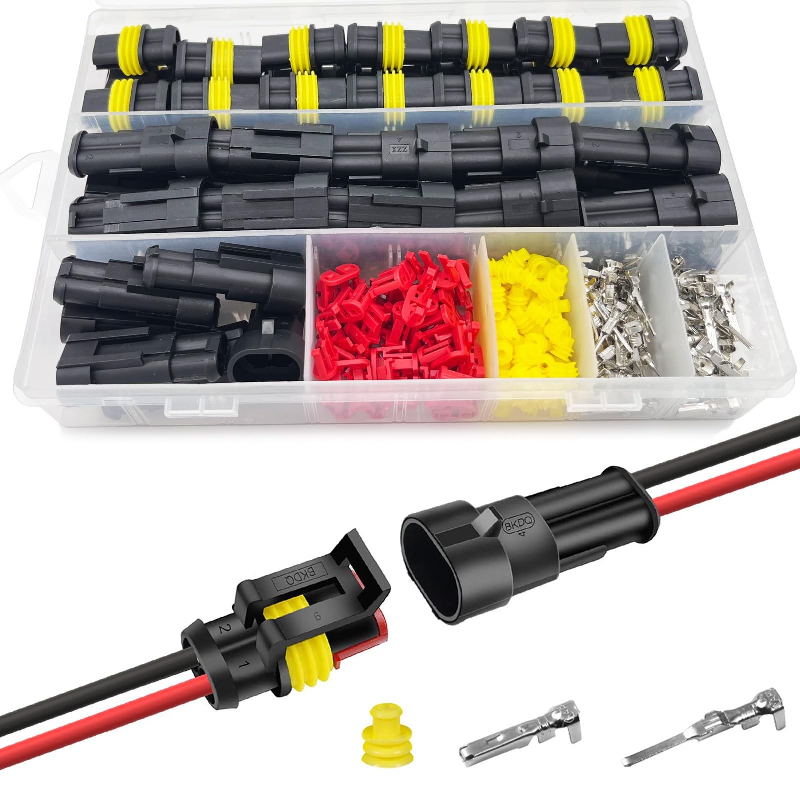 Twippo 25 Kit 2 Pin Connector Automotive Waterproof Connectors 22-16AWG 25Set
