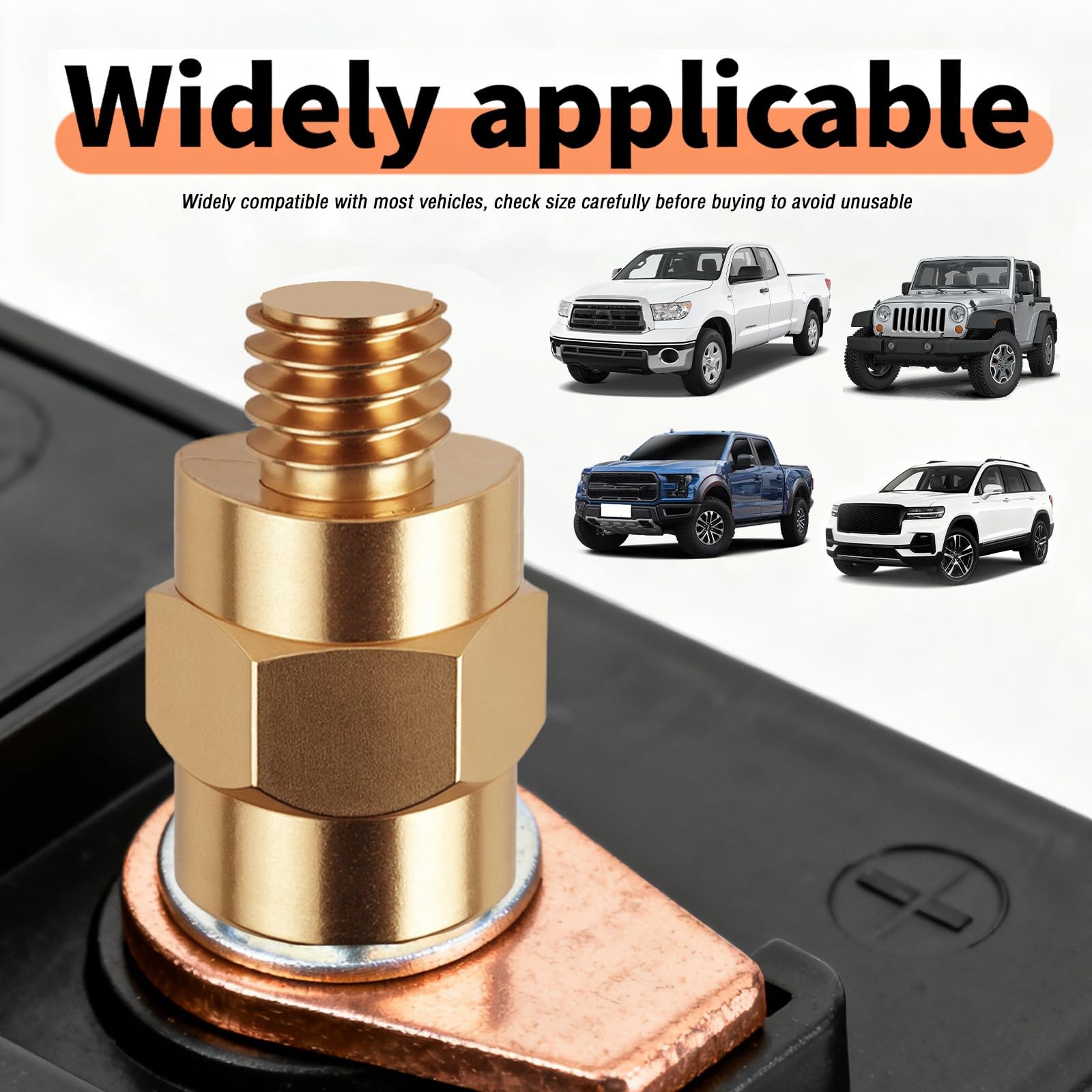 2 Set Side Post Battery Terminal Extension Bolt with Nuts,3/8″-16 Coarse and 3/8