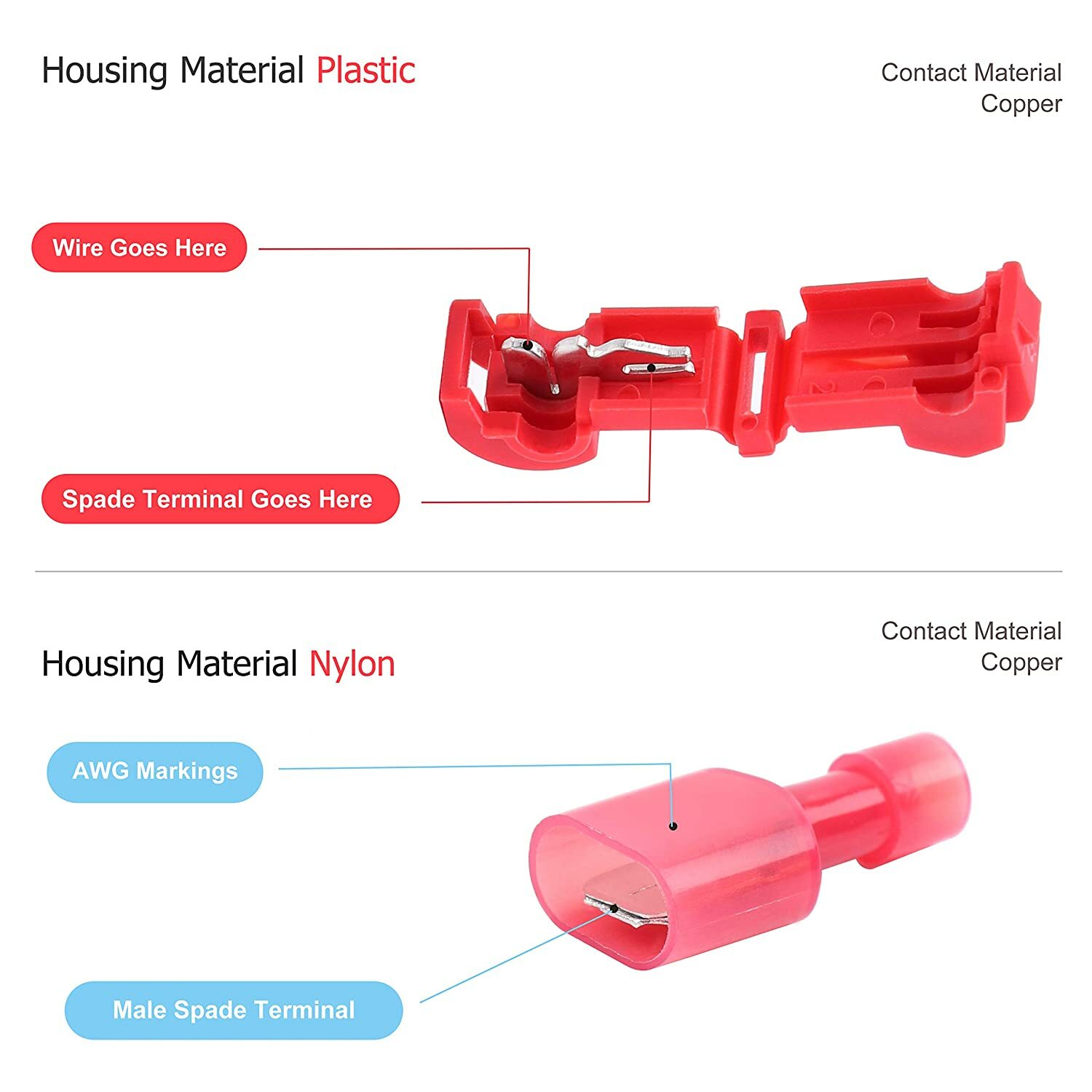 240/60 T-Tap Quick Splice Scotch Lock Spade Wire Terminal Connectors Crimp Cable
