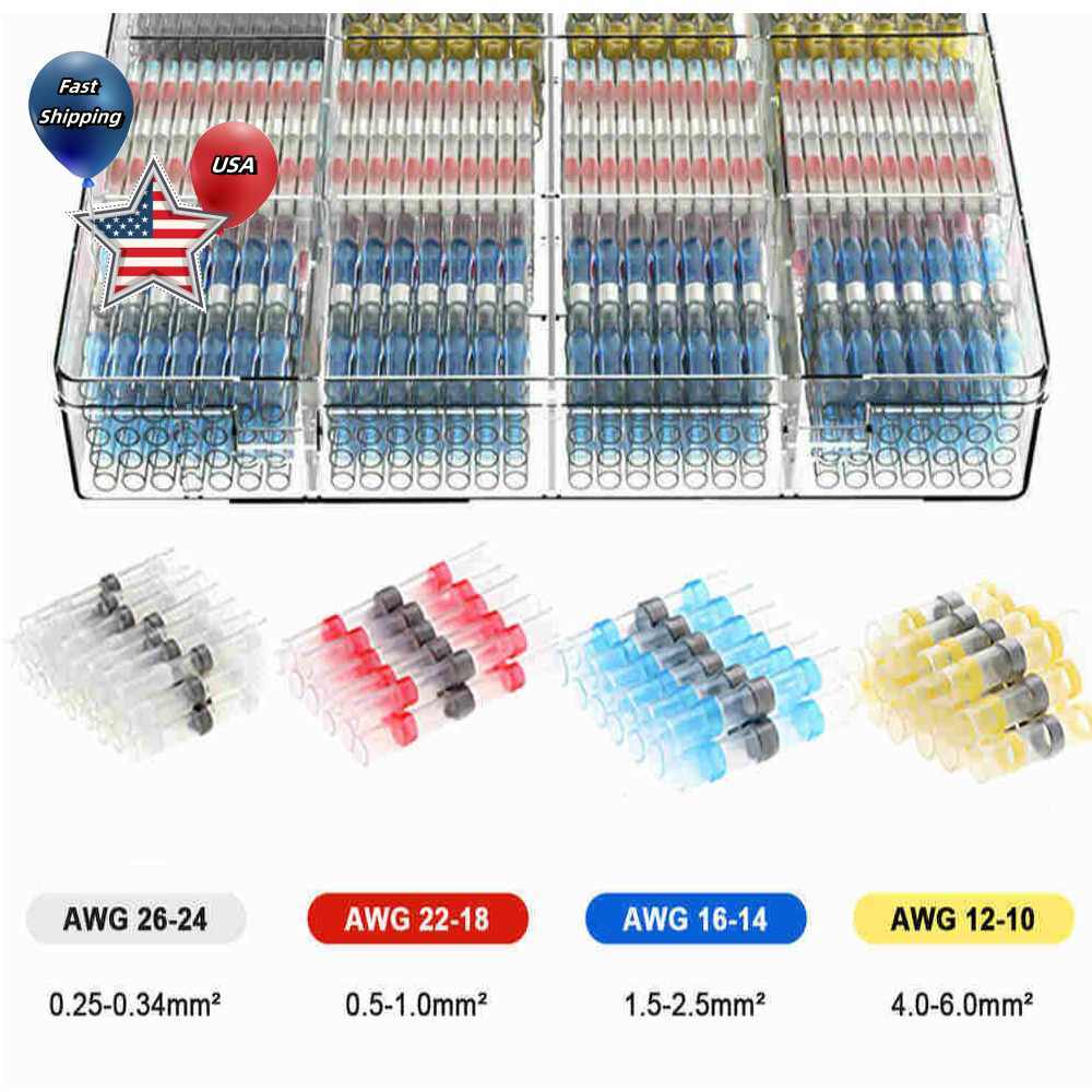 Waterproof Solder Seal Heat Shrink Wire Connectors Electrical Butt Terminals Kit