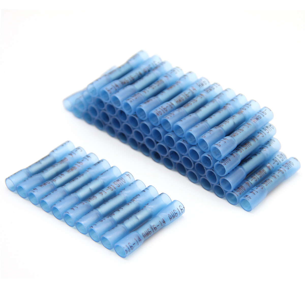1000PCS Heat Shrink Waterproof Wire Connectors Blue 14-16AWG Butt Seal Terminals