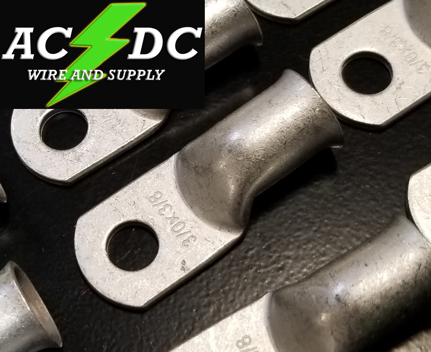 (2) 3/0 AWG Ring 3/8″ Hole Terminal Lug Tin Plated Copper Cable lug Gauge