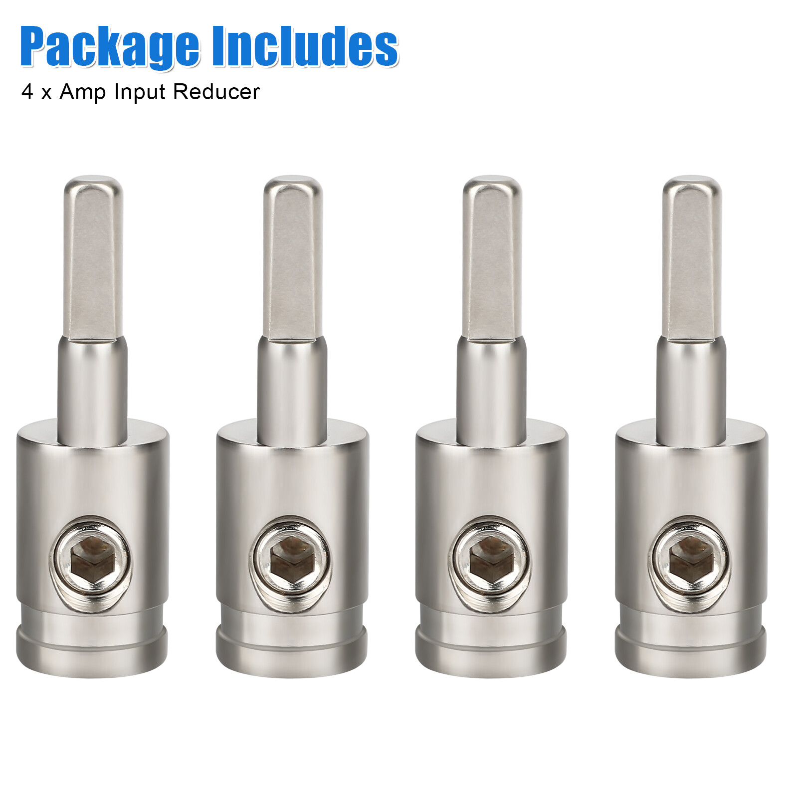 4PCS Power Wire Reducer Offset Angled 4 Gauge to 8 Gauge Amp Input Reducers Kit