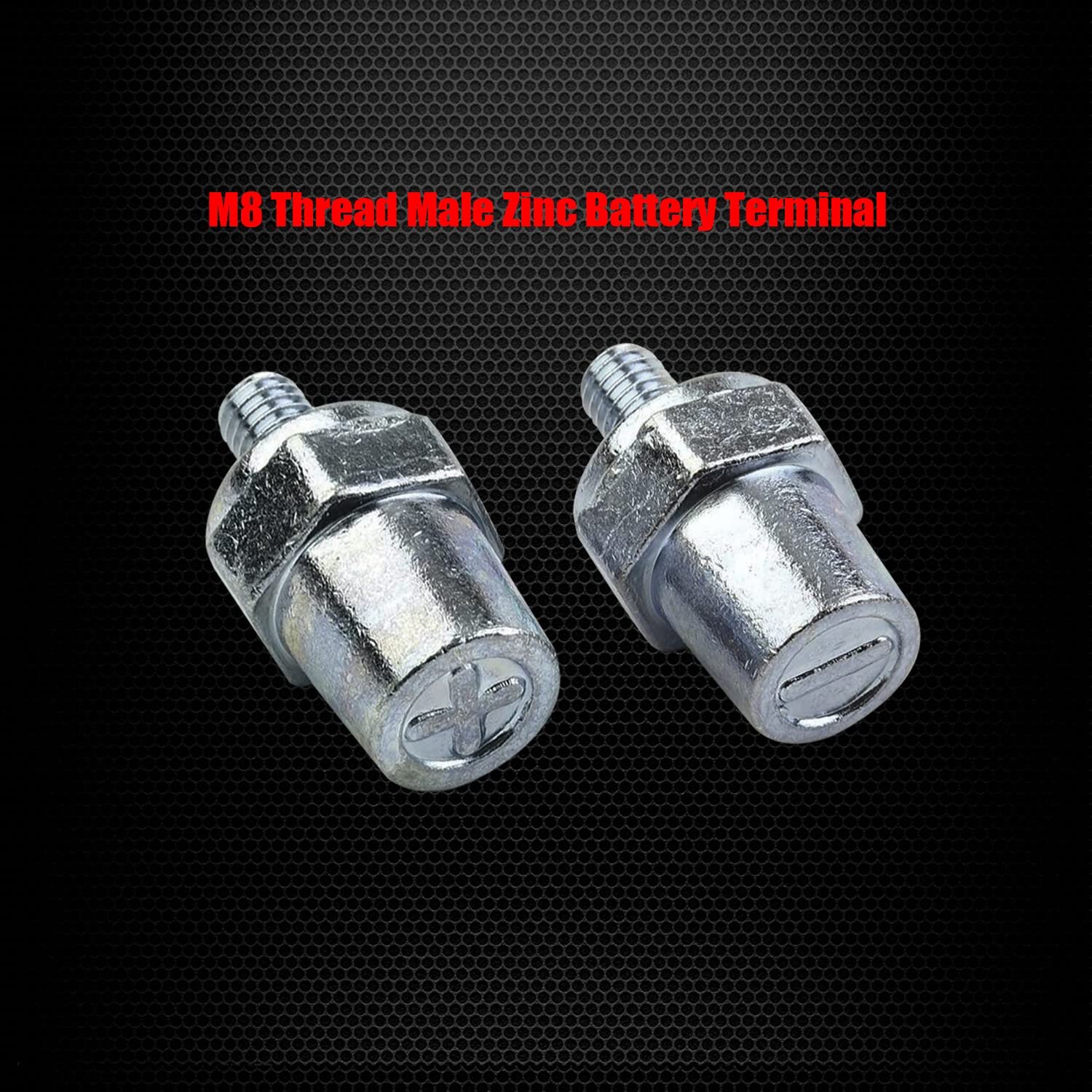 M8 Thread Male Zinc Battery Terminal Charging Posts M8 Battery Post Adapter +/