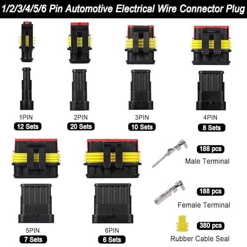 1008PCS 63 Sets Waterproof Automotive Electrical 1/2/3/4/5/6 Pin-1008pcs