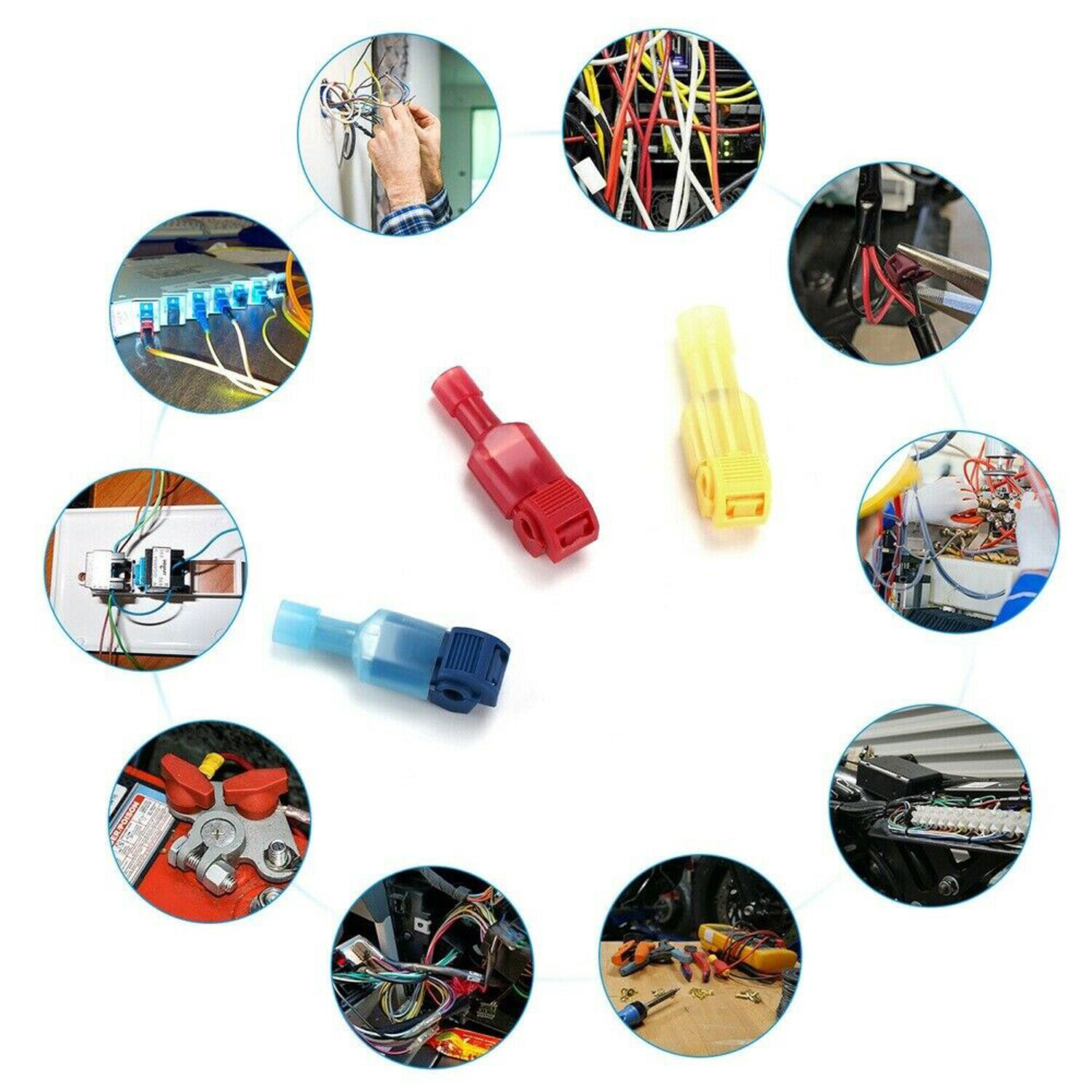 240pcs T-Taps Quick Splice Wire Connectors Insulated Spade Terminals 22-10 AWG