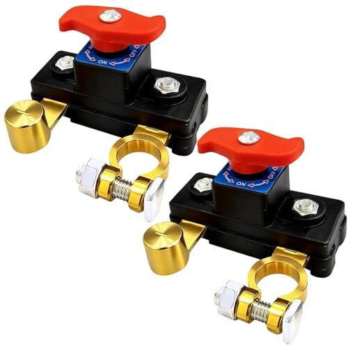 Car Battery Cut-Off Switch (2-Pack), Manual Rotary Disconnect Switch to